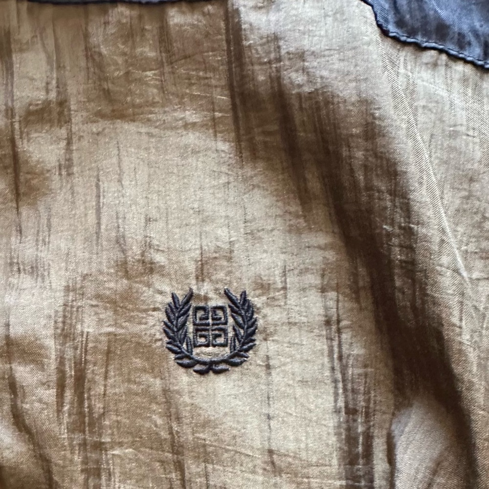 Vintage Givenchy Logo Bomber Windbreaker Jacket Olive & Navy L - Picture 7 of 16
